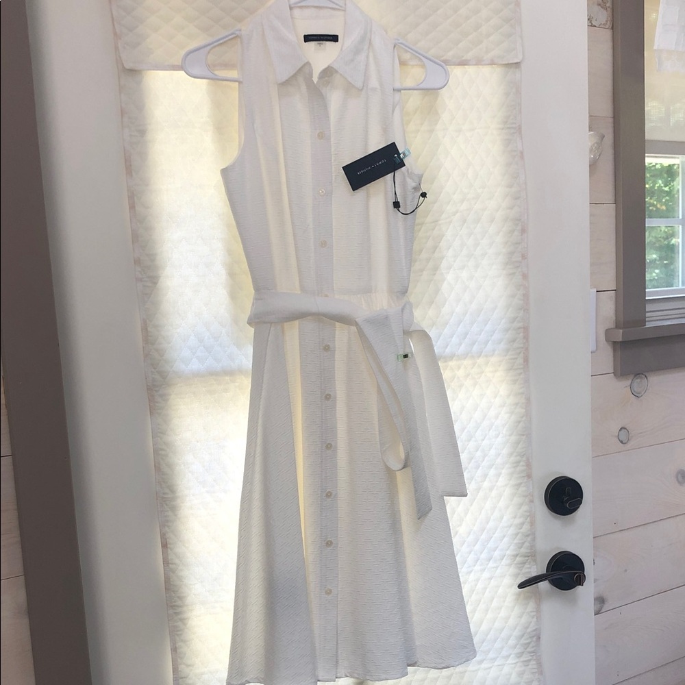 Tommy Hilfiger Cream Sleeveless Midi Dress